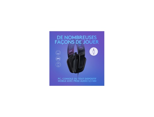LOGITECH - Webcam + micro casque Casque gaming - léger - g - g335 filaire - noir certifié dis...