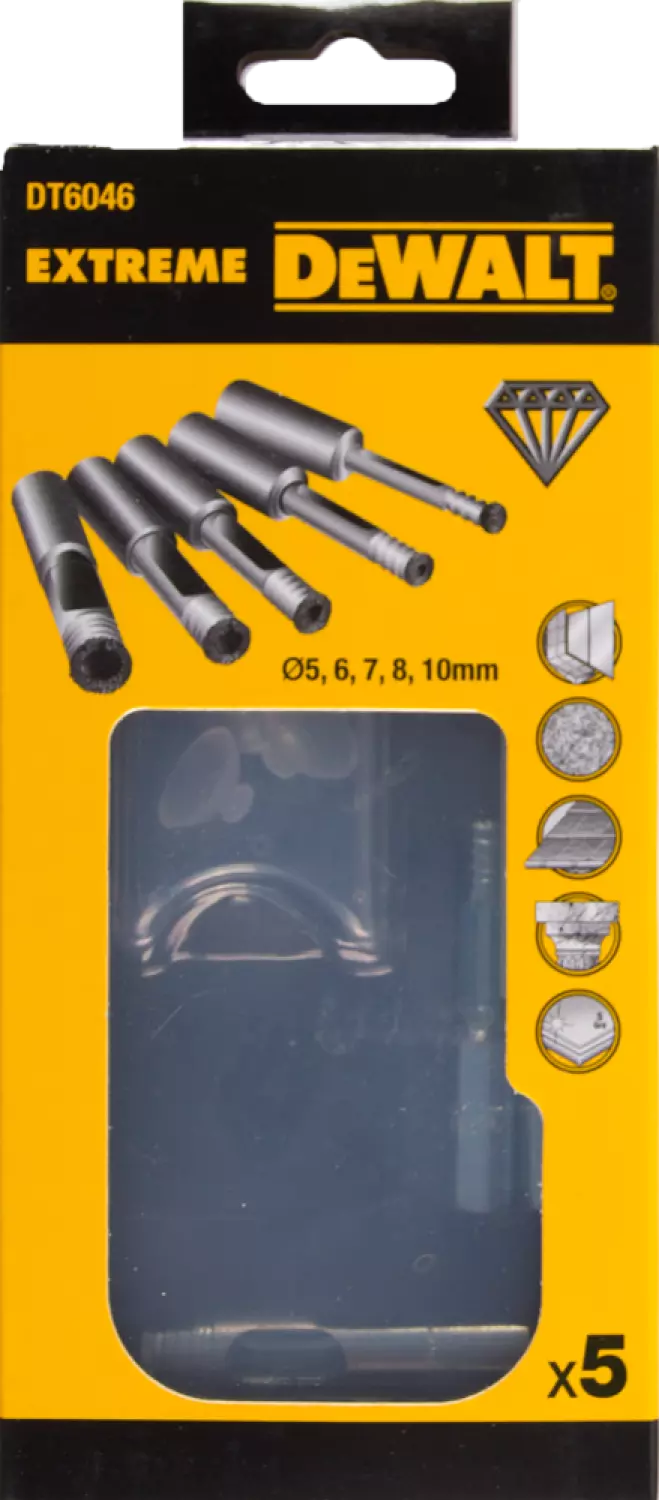 DeWALT DT6046 Tegelboren set 5, 6, 7, 8, 10mm