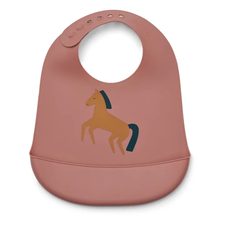 Liewood Bavoirs Tilda en silicone - Set de 2 | Horses/Dark rosetta