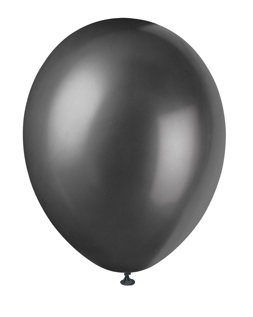 Zwarte Ballonnen Ink Glans 30cm 10st