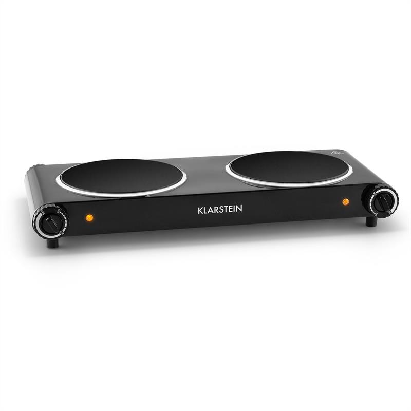 Captain Cook² Doppel-Kochplatte Infrarot 2400W Edelstahl schwarz Schwarz