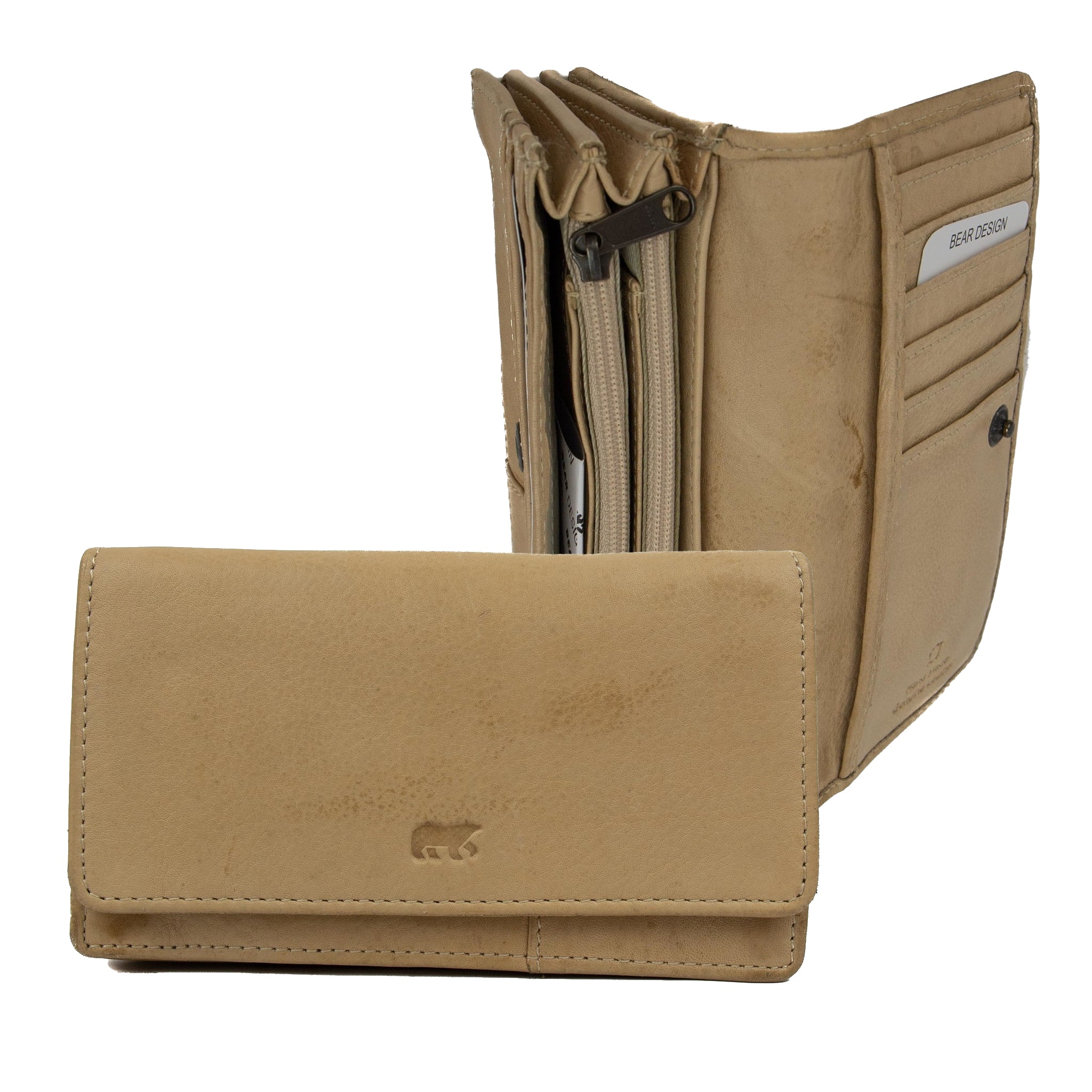 Overslag portemonnee 'Emma' beige Beige