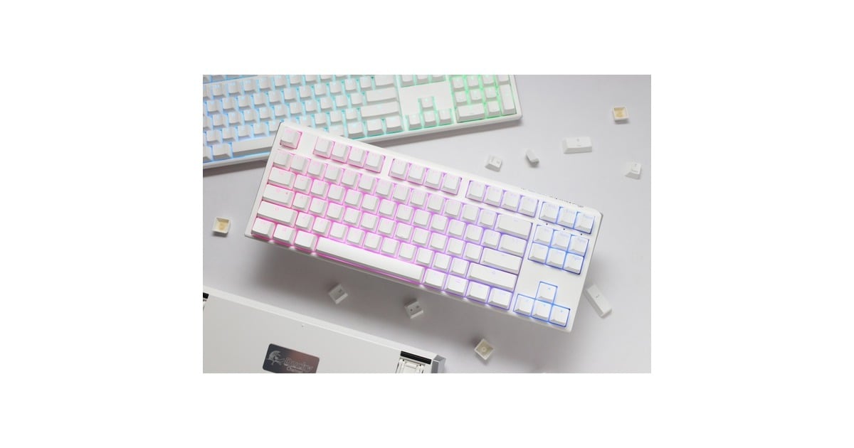 DuckyOne 3 Classic Pure White TKL, toetsenbord  (Wit, US lay-out, Cherry MX Silent Red, RGB led, Double-shot PBT, Hot-swappable, QUACK Mechanics, 80%)