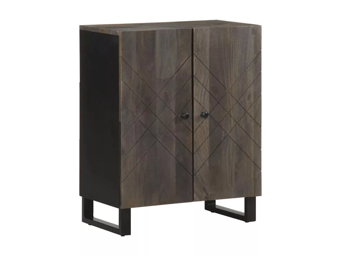 Buffets 3 pcs noir 60x33x75 cm bois massif de manguier