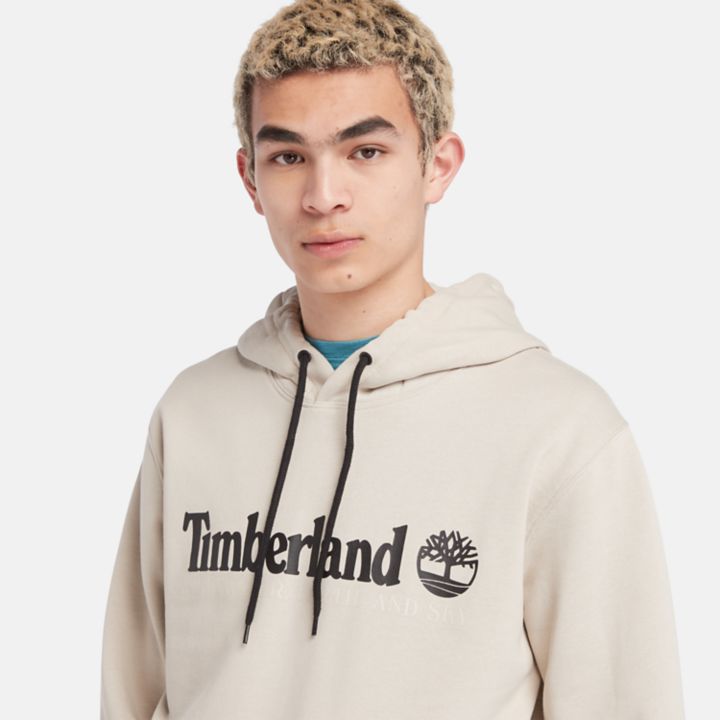 Moletom com capuz masculino bege, estampa 