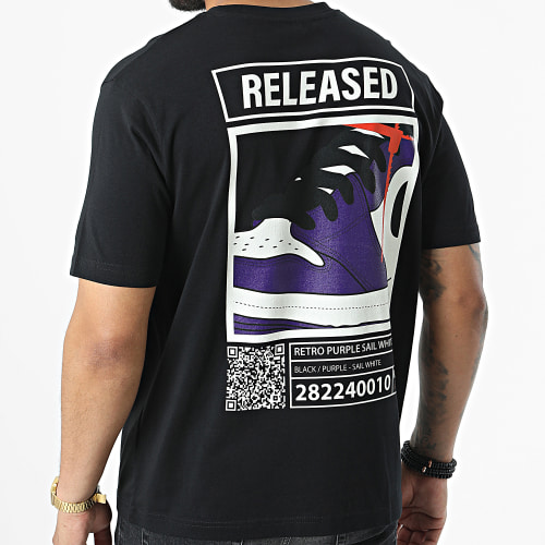 Tee Shirt Oversize Large Released Purple Noir