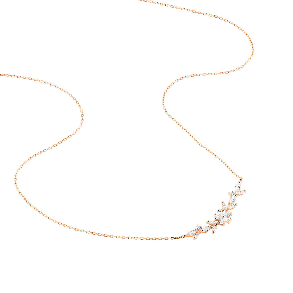 Collier Wanda Argent Rose Oxyde De Zirconium
