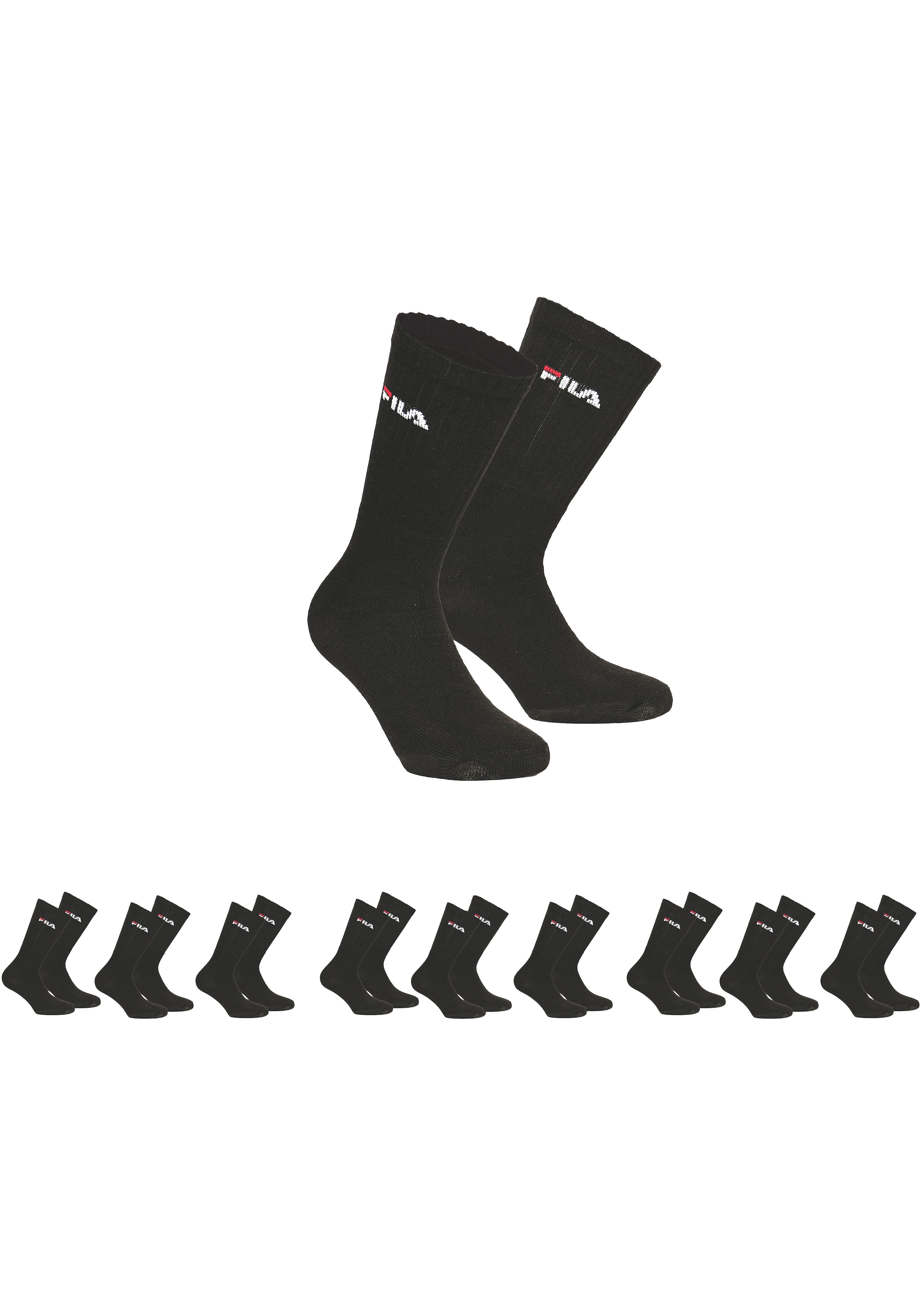 Fila Tennissocken »UNISEX CREW TENNIS FULL TERRY SOCKS« 9 Paar tlg. mit eingestrickem Logo