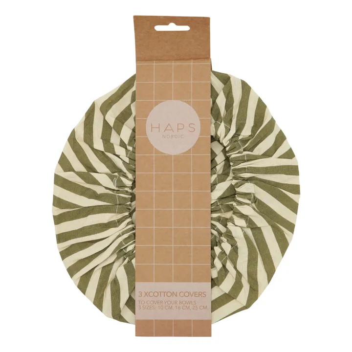Haps Nordic Couvre plat alimentaire - Pack de 3 | Vert olive