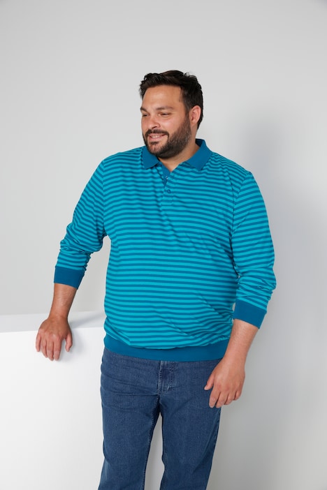 Boston Park Poloshirt, Langarm, Bauchfit, Ringel, bis 80/82