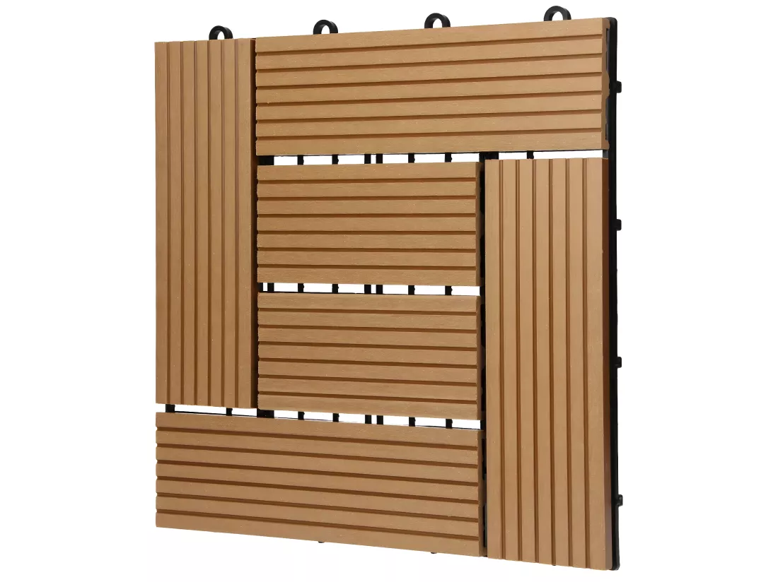 WPC Carreaux de Terrasse 44 Pièces par 4m² avec Aspect Mosaïque ECD Germany