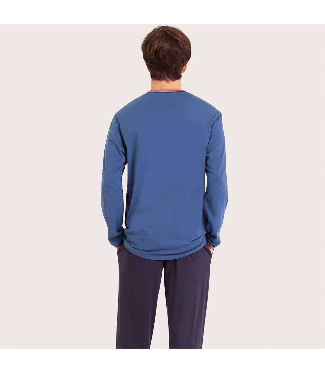 Pyjama long col T homme Jersey