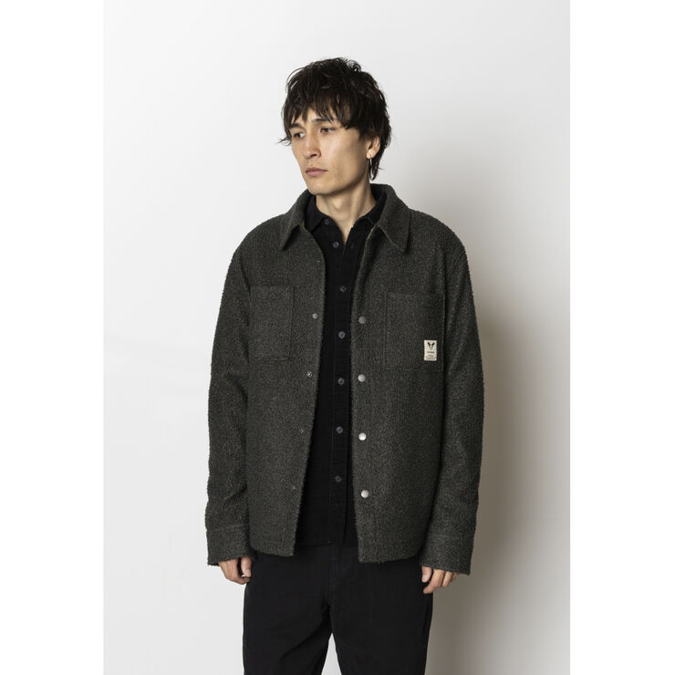 Fat Moose Ace boucle overshirt Beetle green