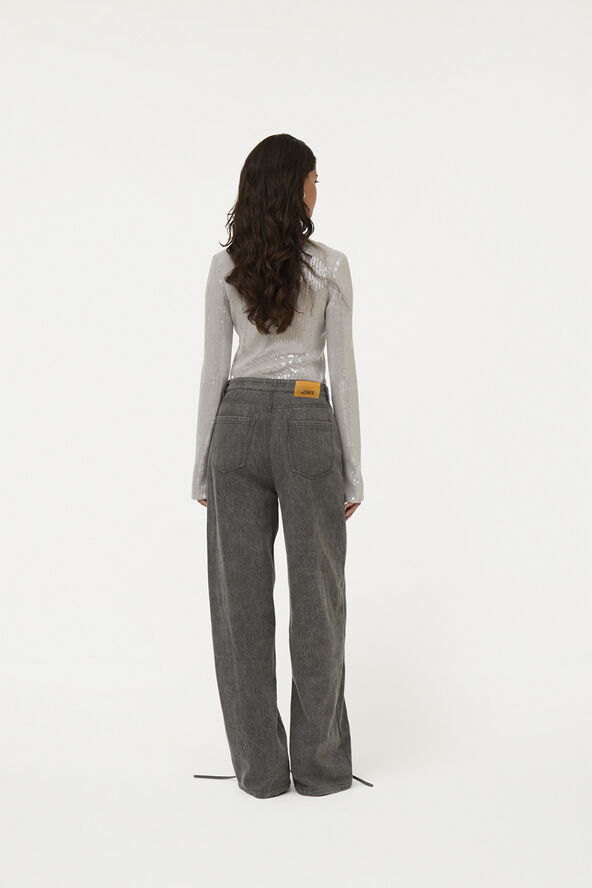 ROTATE Birger Christensen Denim Laced Leg Pants Black