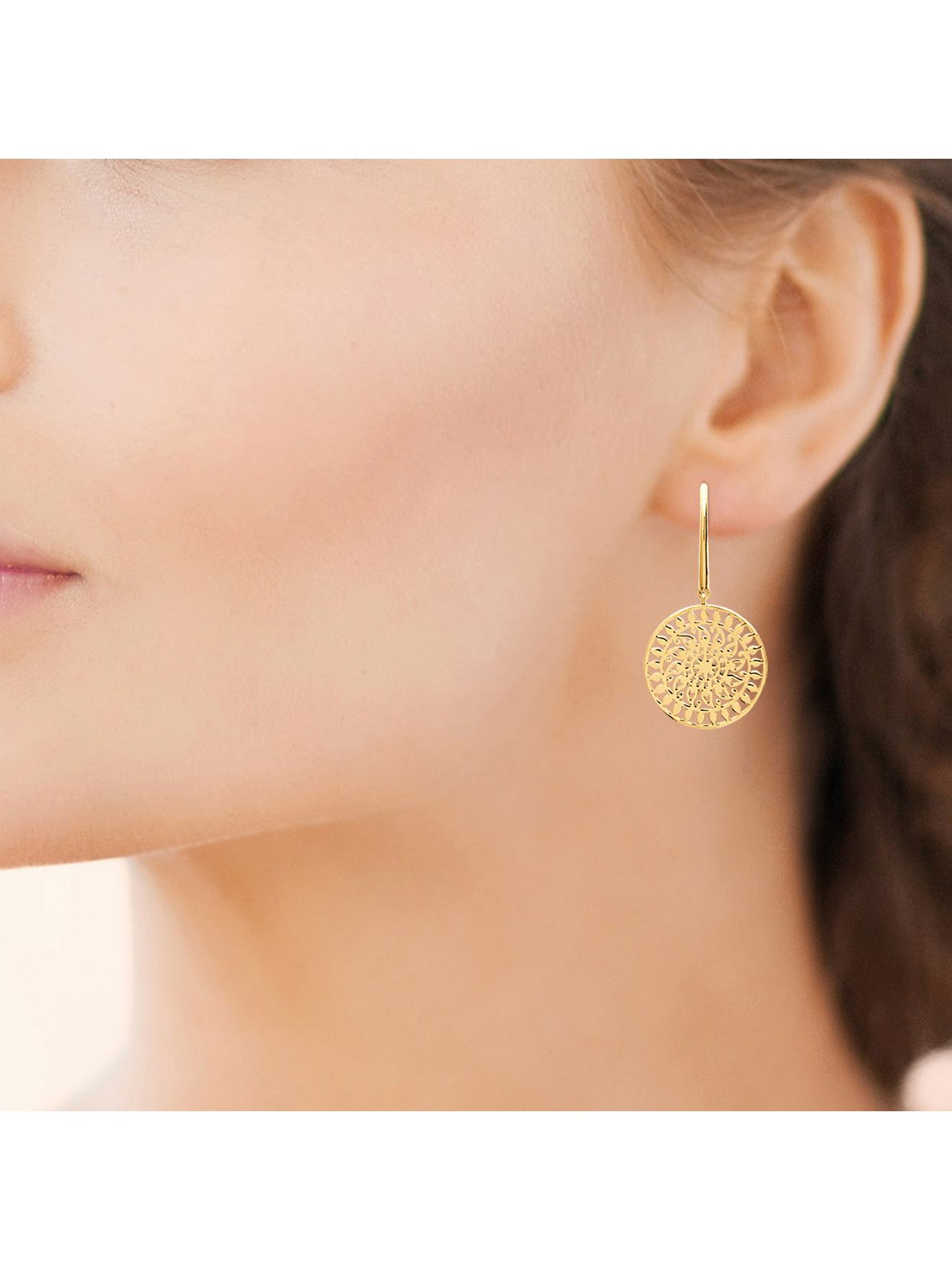 Boucles d'oreilles pendantes soleil
