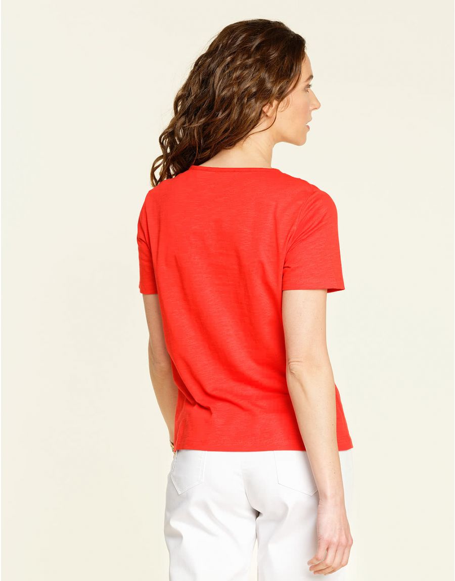 T-shirt orange col rond