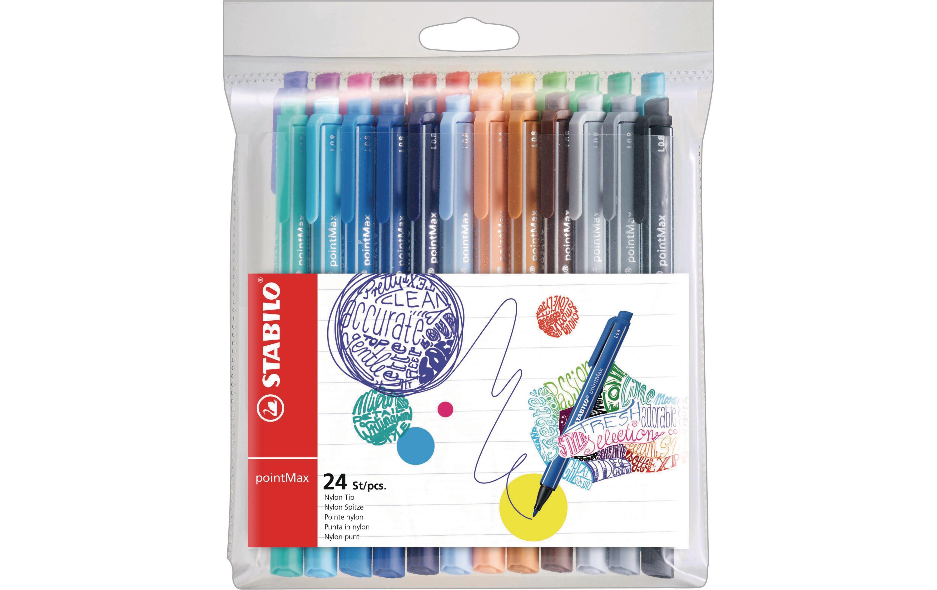 Fineliner pointMax 0.8 mm, MehrfarbigStabilo pointMAx, 24er Set