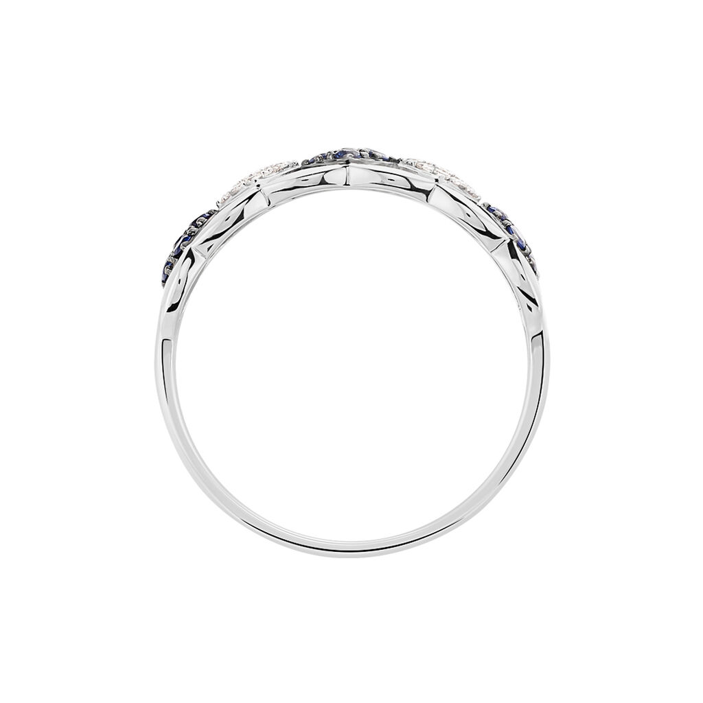 Bague Lina-maria Or Blanc Saphir Et Diamant