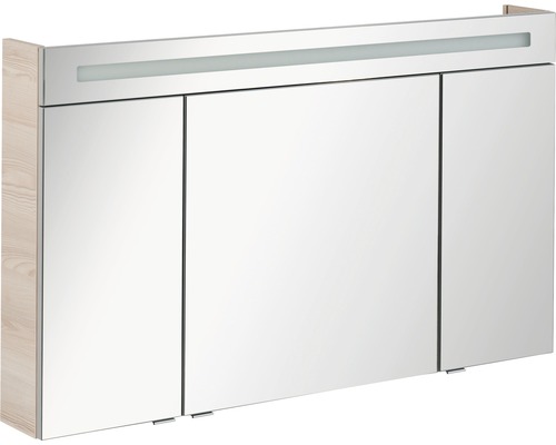 FACKELMANN B.clever spiegelkast 120 x 16 x 71 cm Alaska essen 3-deurs LED IP 20