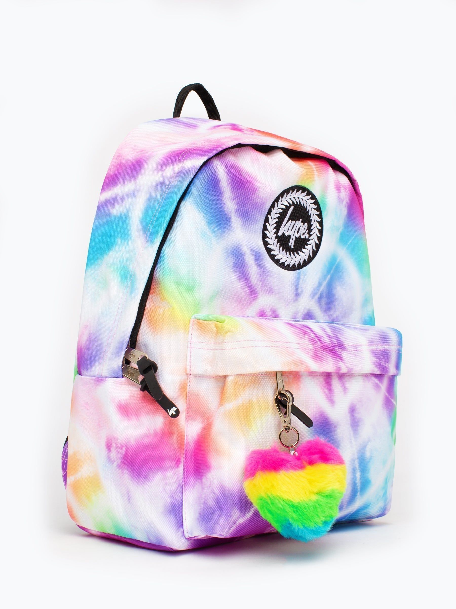 Hype. Girls Pink Rainbow Heart Tie Dye Iconic Backpack