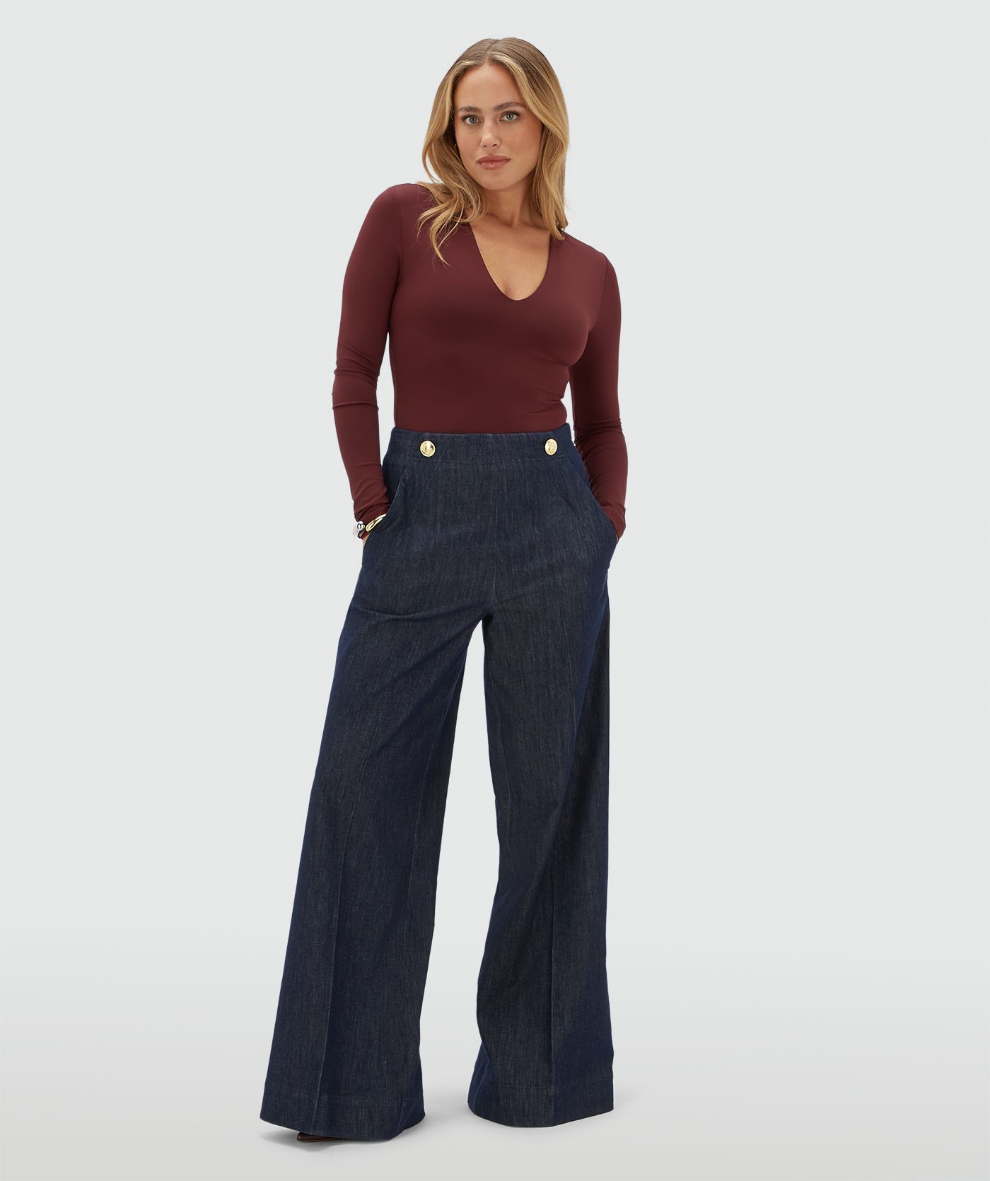 JV-WYREN slim fit body - burgundy