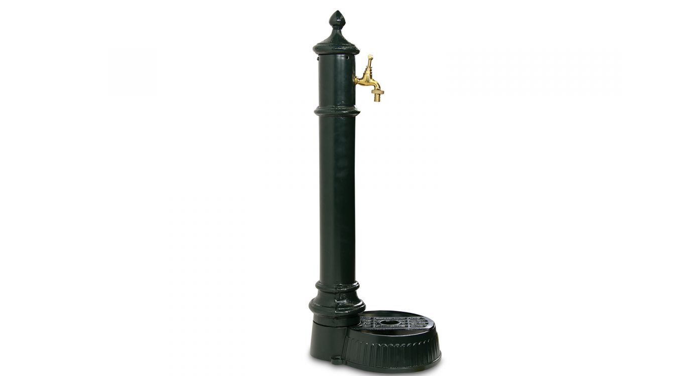 Fontaine de jardin aluminium-métal vert 26x32x82cm