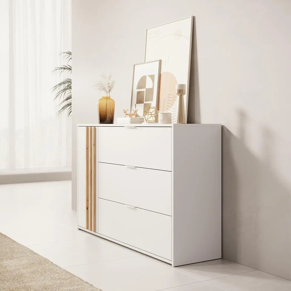 Meubella - Dressoir Franklin - Wit - 125 cm