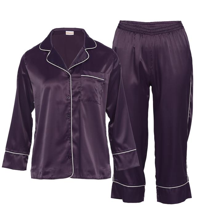 Pyjama Set Hemdbluse & Hose in Satin