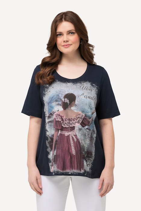 T-Shirt, Trachtenmotiv,, Classic, Rundhals, Halbarm
