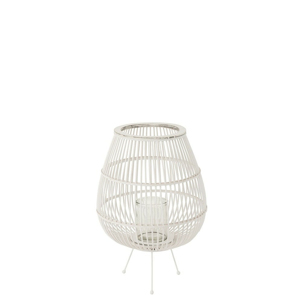 Lanterne daya bois blanc mat large