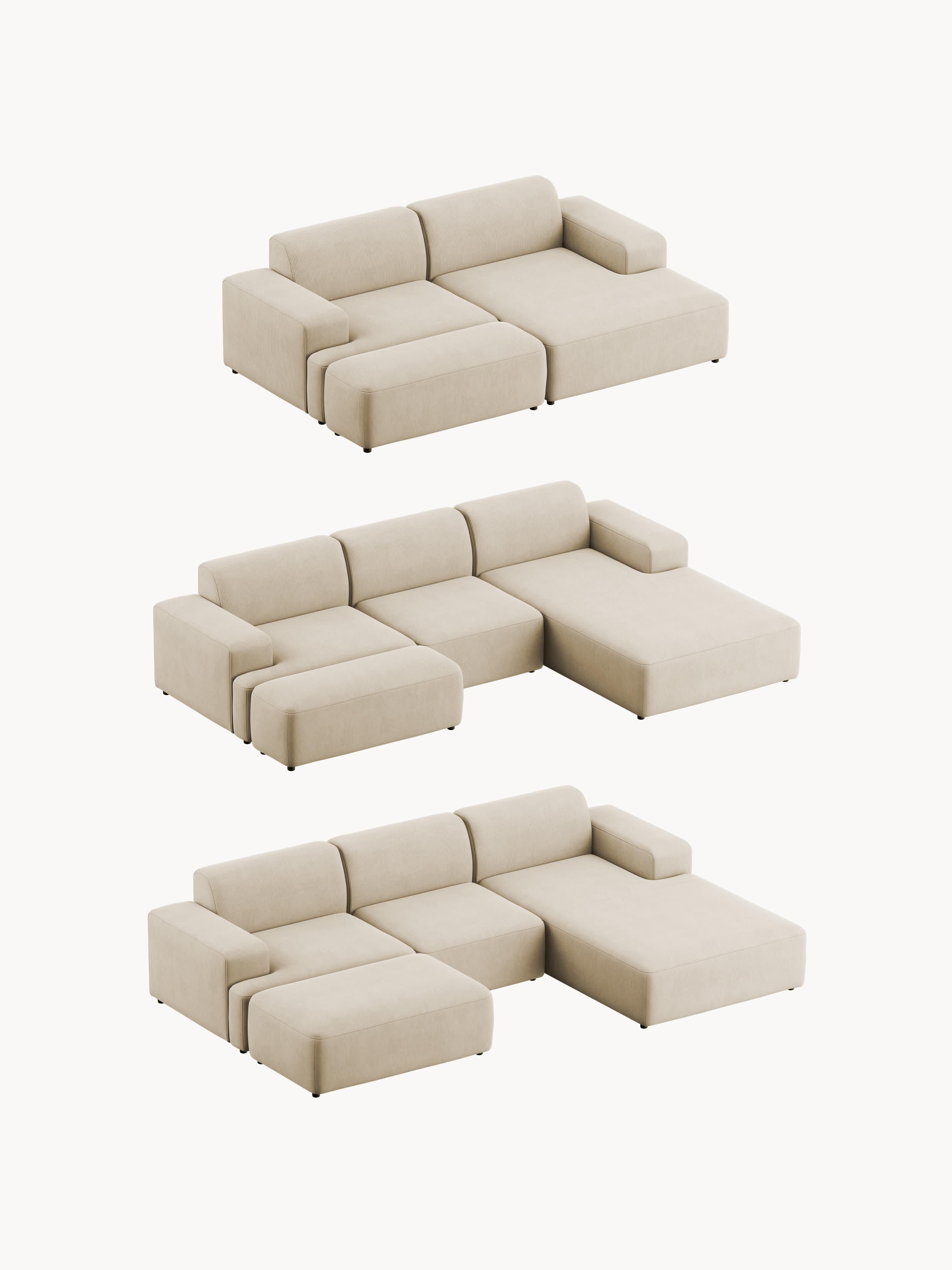 Corduroy hoekbank Melva (3-zits)