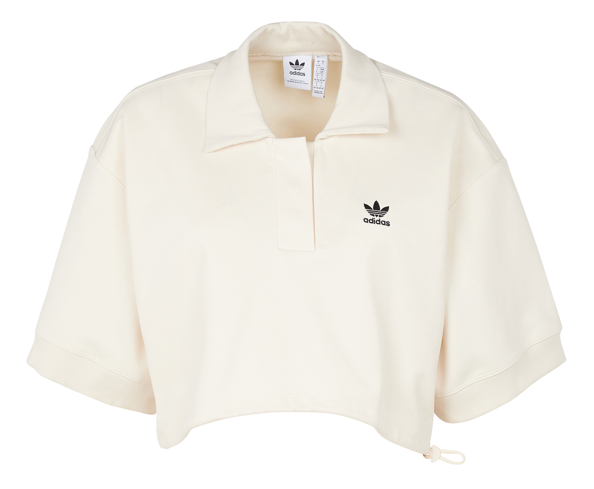 Polo court taille ajustable en coton | Beige