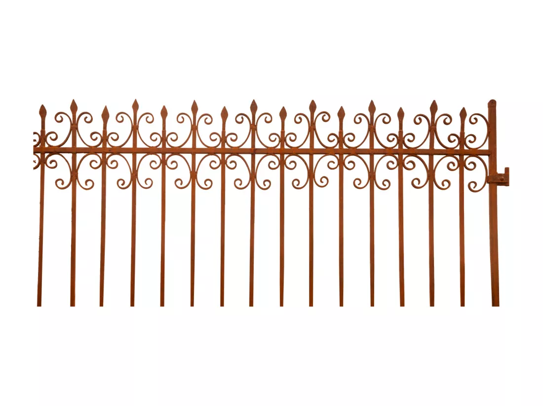 BISCOTTINI Portail en fer - Fer massif avec détails ornementaux - Clôture en fer - Portail en métal - Porte décorative - Portail d'entrée - 400x8x272cm