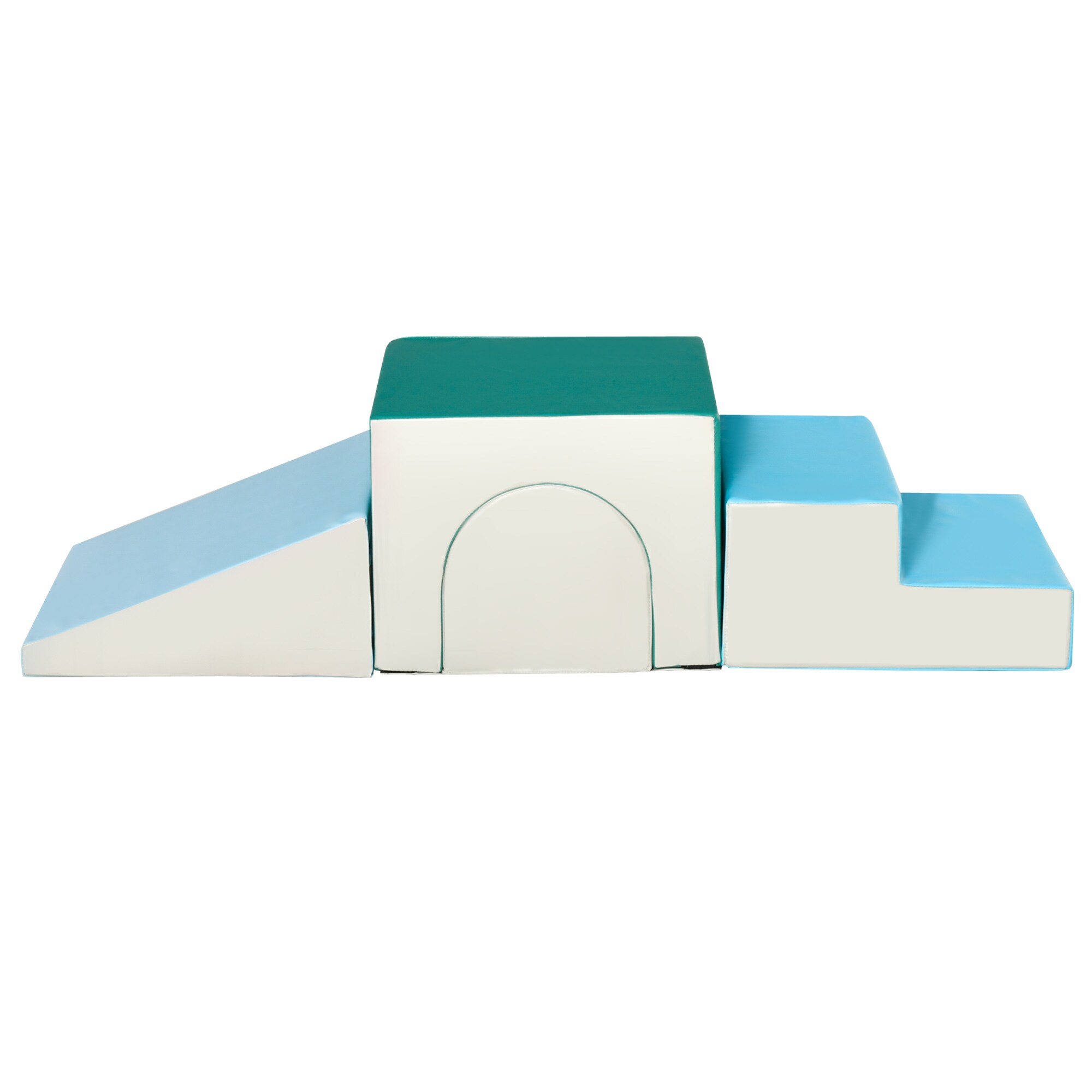 HOMCOM Bausteine 4er-Set Bausteine Schaumstoffblöcke, einfache Reinigung Hellgrau,Blau.Grün 150 x 50 x 39 cm (LxBxH)