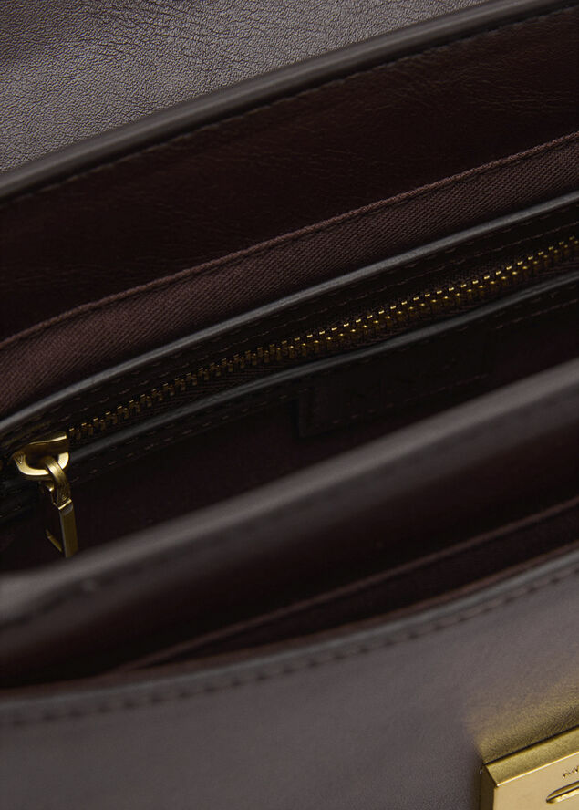 MANGO Crossbody bag with metal closure Dark brown