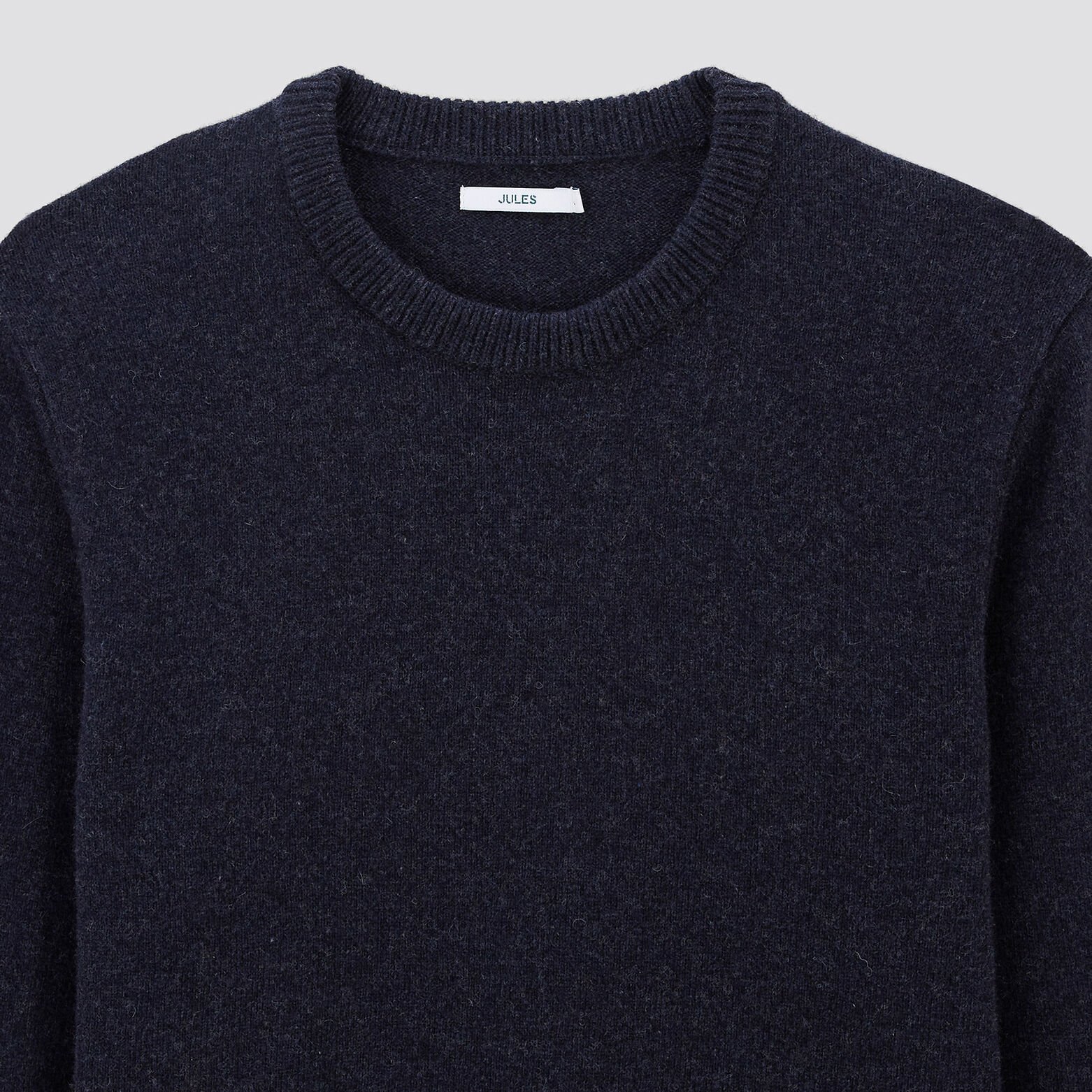 Pull à col rond uni Bleu moyen