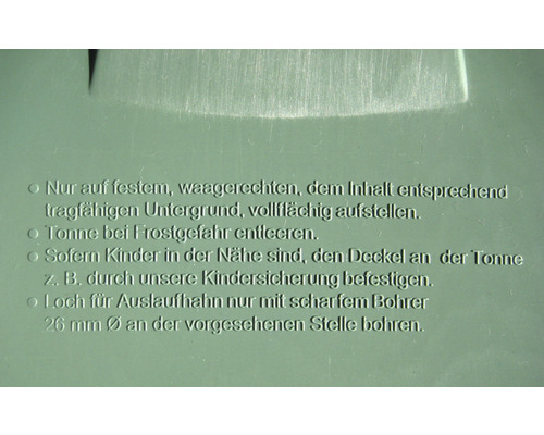 GARANTIA regenton met deksel en kraan, rond, 210 l, groen