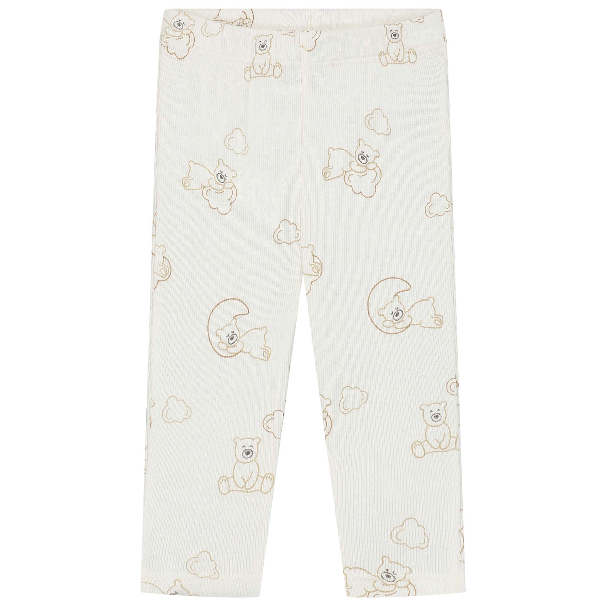 Prénatal baby pyjama beren rib wit