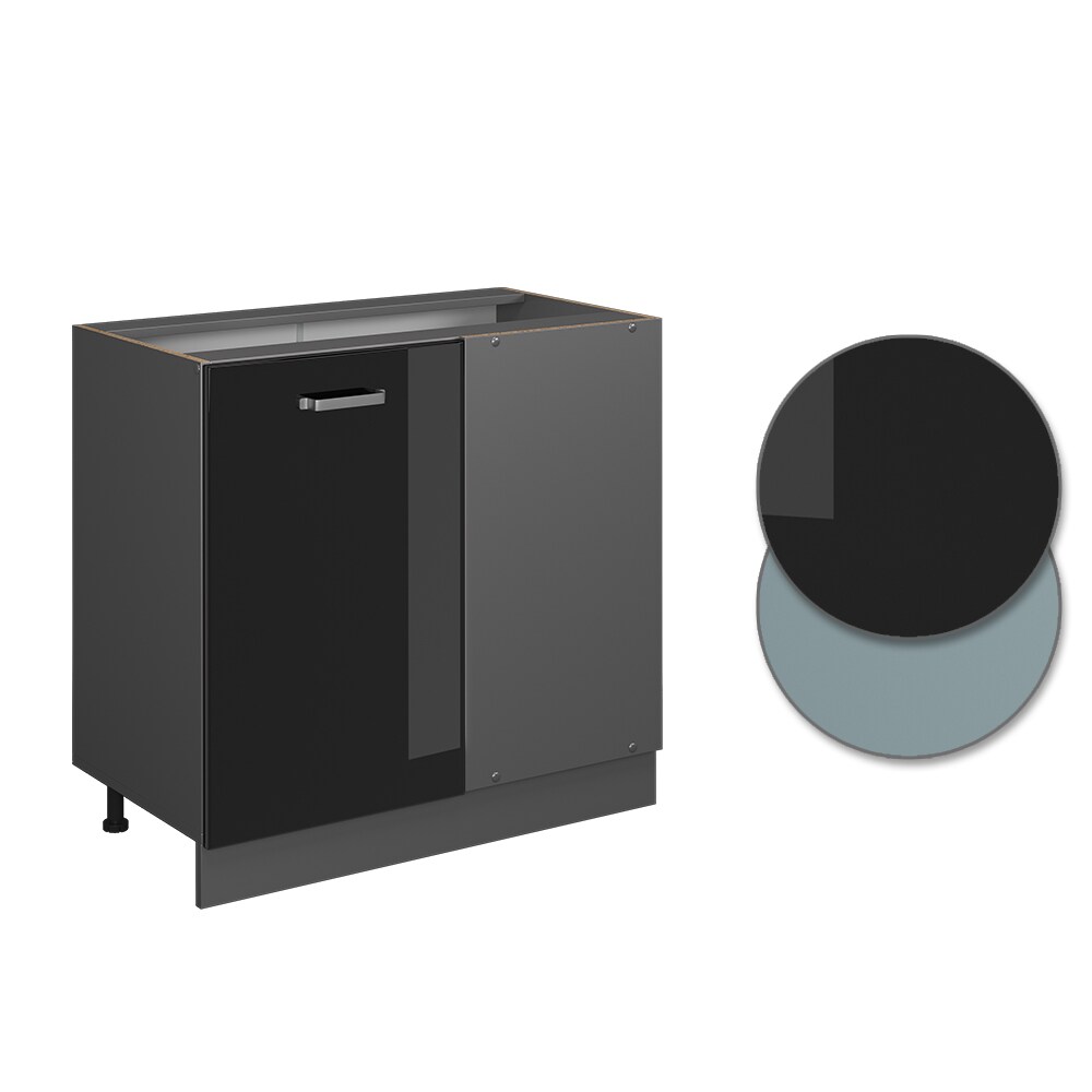 Vicco Eckunterschrank Küchenschrank R-Line Solid Anthrazit Schwarz 86 cm modern