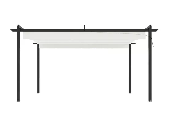 Tonnelle de jardin avec toit rétractable 4x3 m Crème