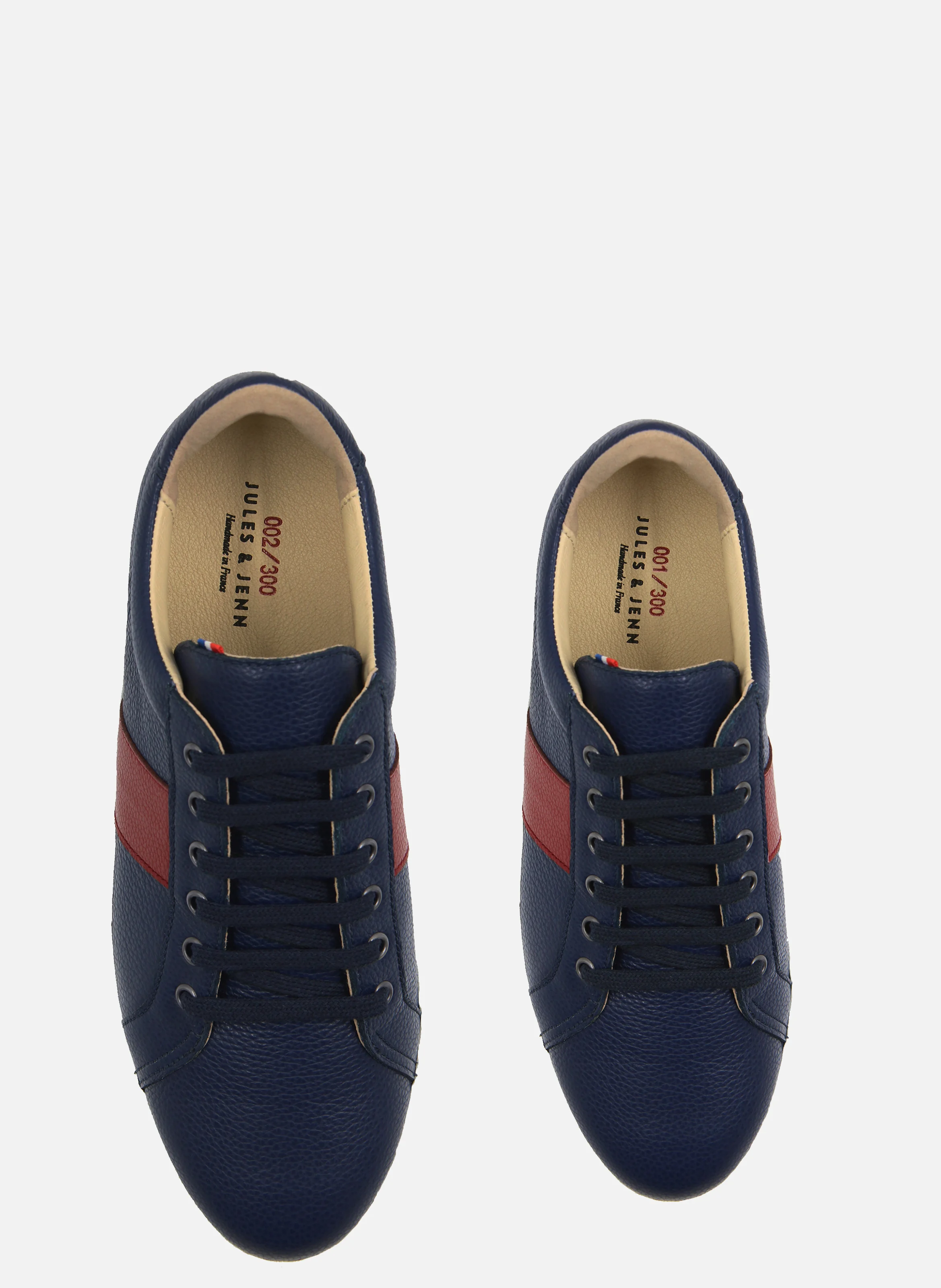 Baskets mif cuir grainé | Bleu