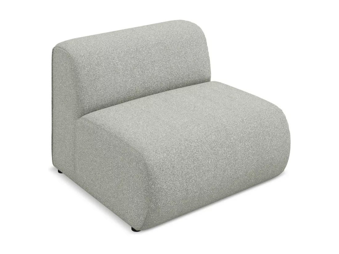 Fauteuil pour canapé modulable en tissu texturé - gris clair - EKAHI