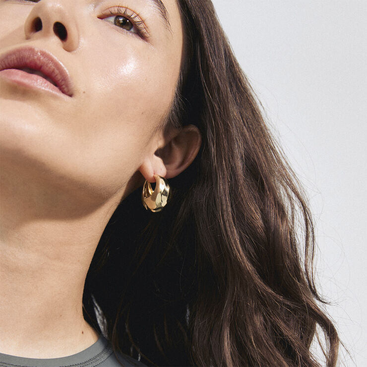 Pilgrim BELIEVE recycled chunky hoop earrings gold-plated Guld