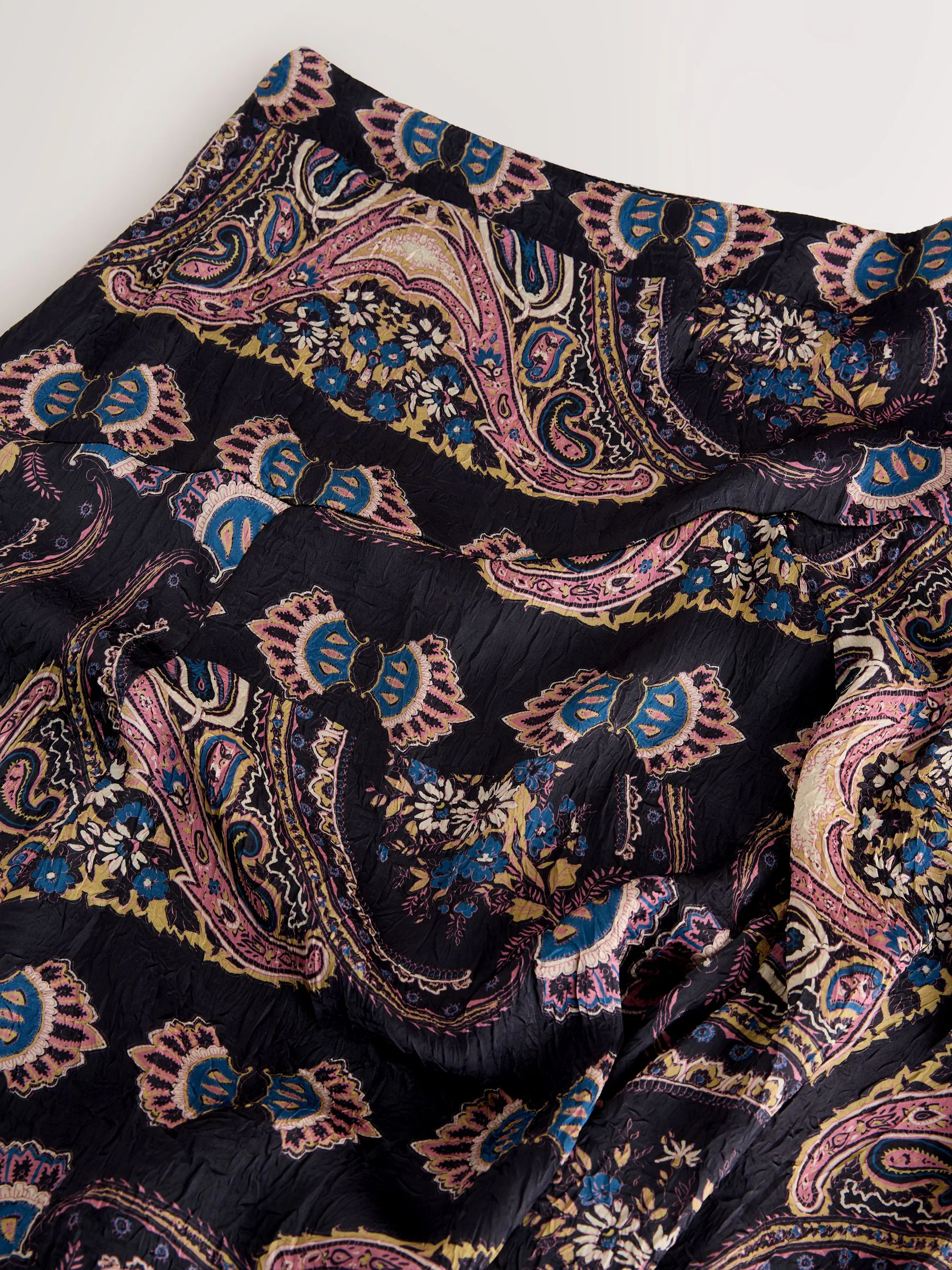 Sjaalprint - Kreukeltextuur Satijn Asymmetrische Midi-rok