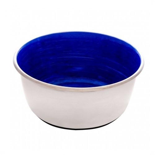 Comedouro Dogit Blue Swirl em aço inoxidável, azul