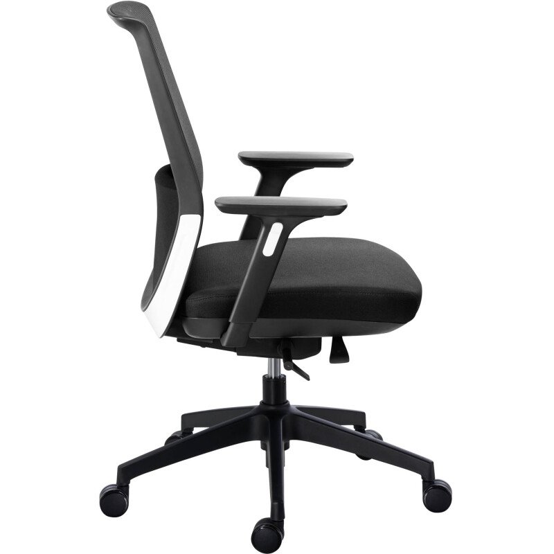 Chaise de bureau ATLAS tissu et maille - dossier haut - accoudoirs 3D - soutien lombaire - mécanisme synchrone - réglage profondeur d'assise