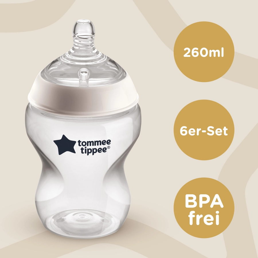 Tommee Tippee Babyflaschen-Set Closer to Nature 6 x 260ml