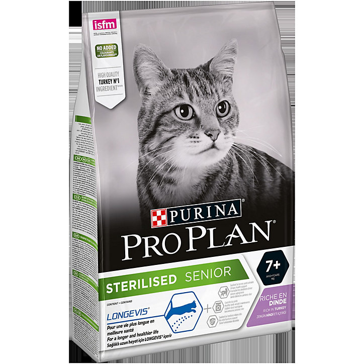 Croquettes pour chat Pro Plan Sterilised Senior Longevis riche en dinde 3kg