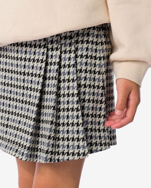jupe-short enfant pied-de-poule noir