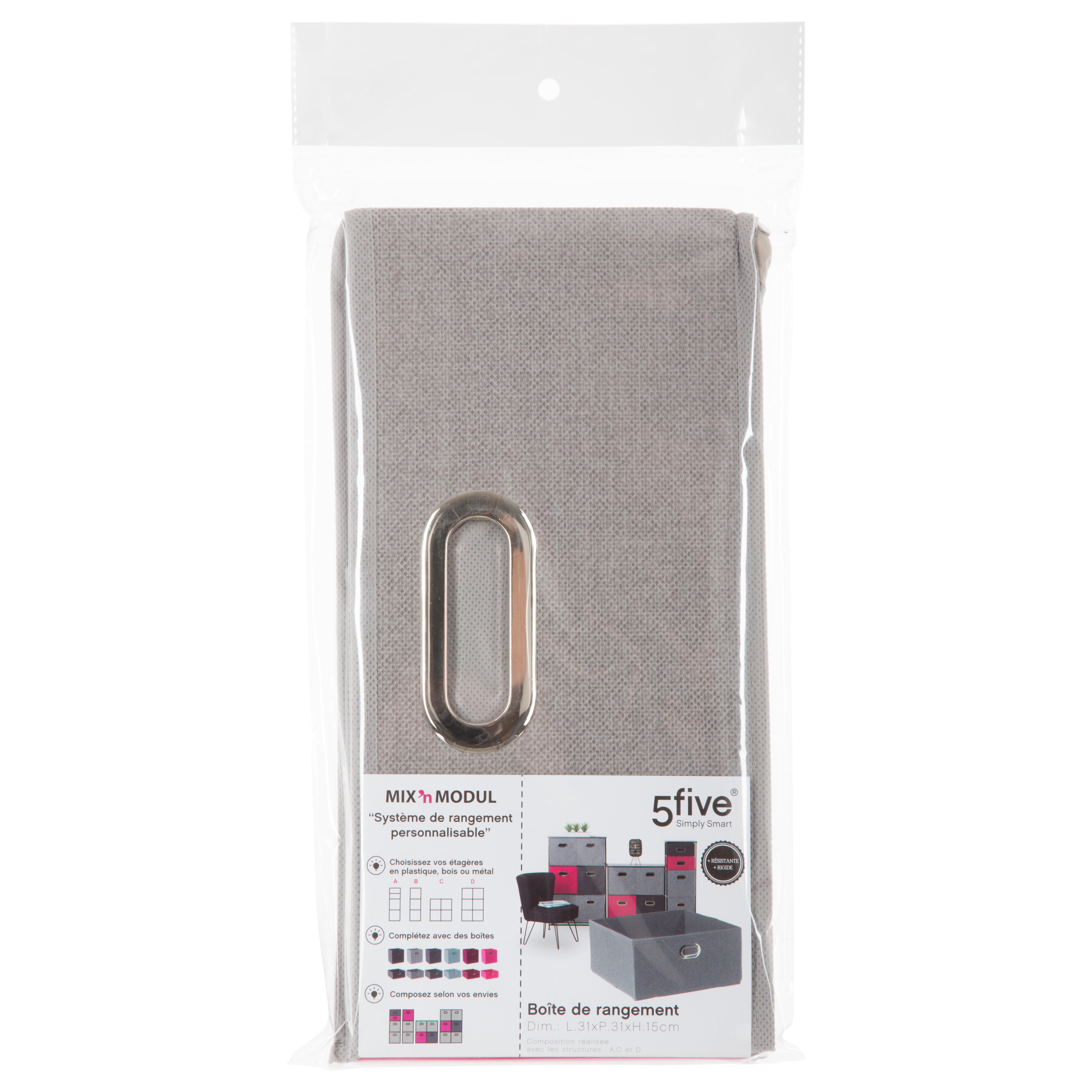 BOITE DE RANGEMENT 31X15CM BEIGE CHINE